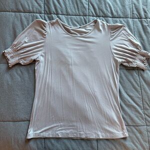 Gray blouse w/ ruffle sleeves